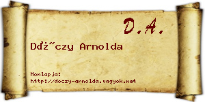 Dóczy Arnolda névjegykártya